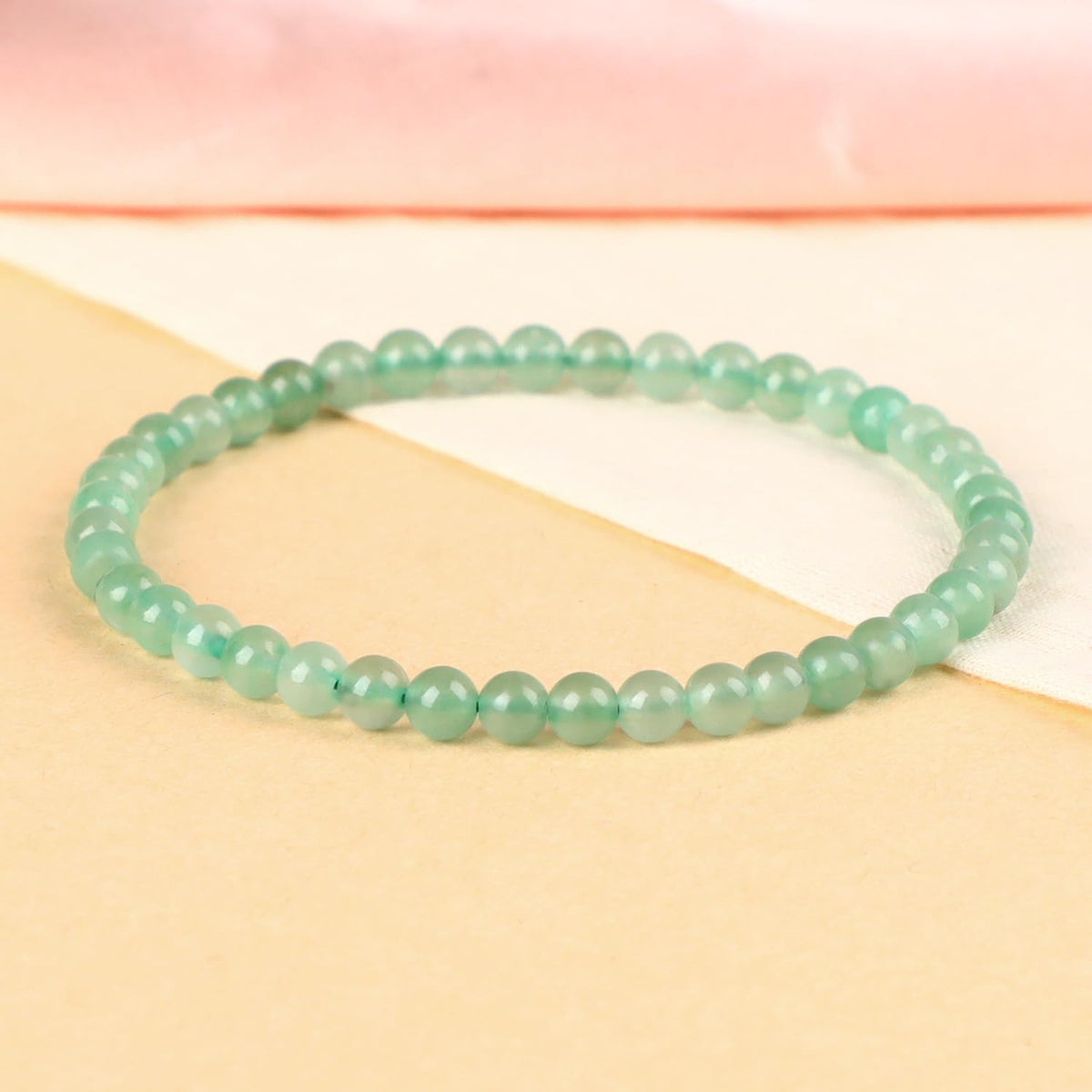 LPBeads Handmade Natural Gemstone Stretch Elastic 4mm Green Aventurine Bracelet Healing Crystal Round Stone Beads Jewelry Gifts for Women Men