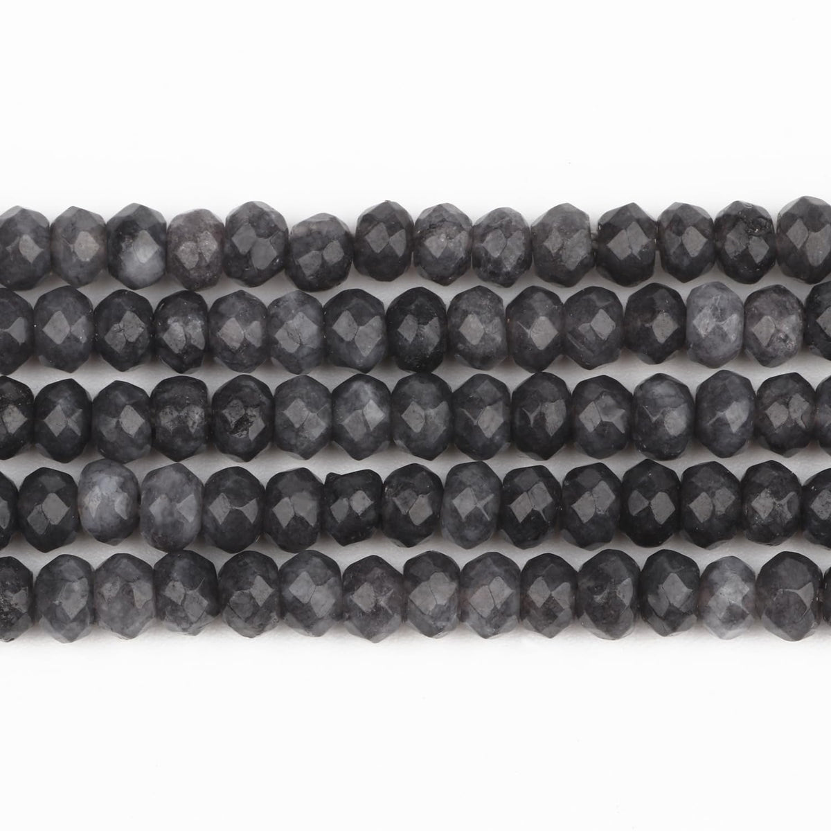 2 String 220PCS 3x5mm Natural Grey Agate Beads for Jewelry Making, Songxi Facted Loose Gemstone Beads for DIY Bracelet Necklace Making Supplies with Energy Healing Chakra Power