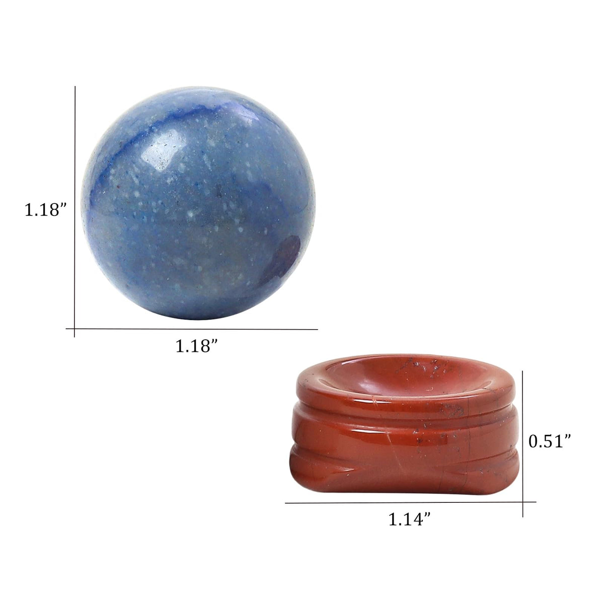 Casaper Natural Blue Aventurine Ball with Red Jasper Stand, Healing Crystal Sphere for Home Fengshui Yoga Meditation, Reiki Energy Balancing 1.18”(30mm)