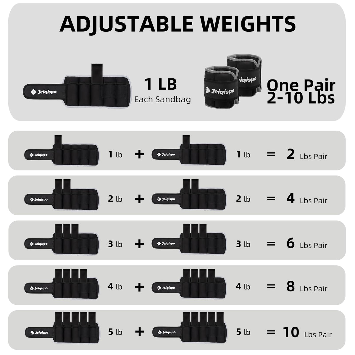 Adjustable Ankle Weights 1 Pair 2/4/6/8/10 LBS Wrist Leg Arm Weights for Women Men Kids,Strength Training with Removable Weight for Fitness Gym Workout Running Walking