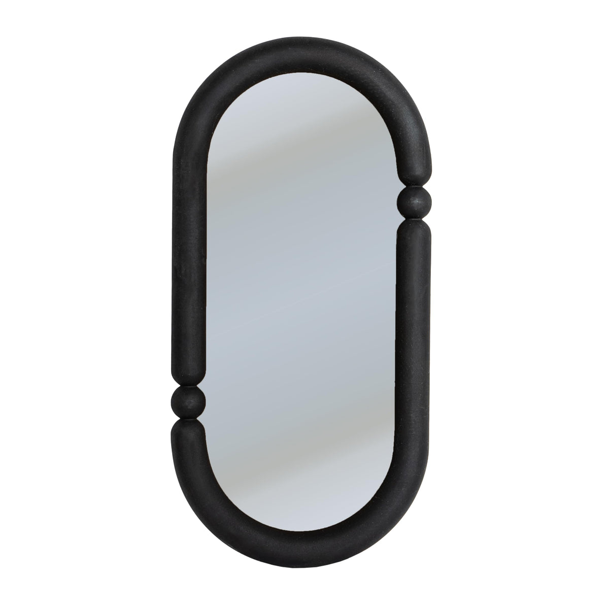 Creative Co-Op Oval Wood-Framed Wall Mirror, Black