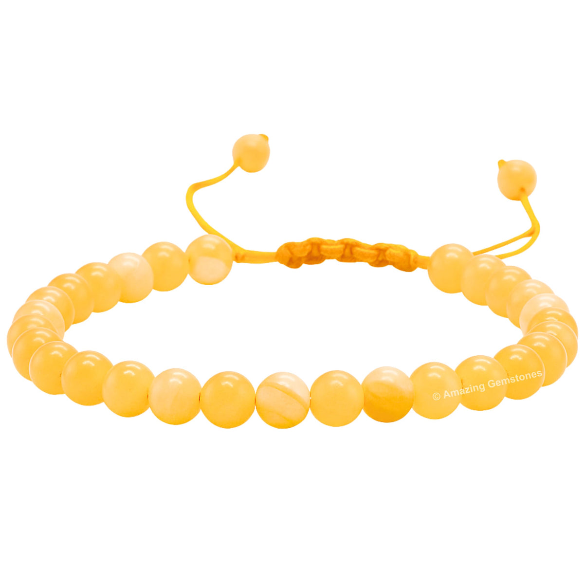 Amazing Gemstone Yellow Calcite Bracelet for Women Men's Gifts - Protection Healing Crystal Bracelet - 6mm Gemstone Beaded Adjustable Bracelet