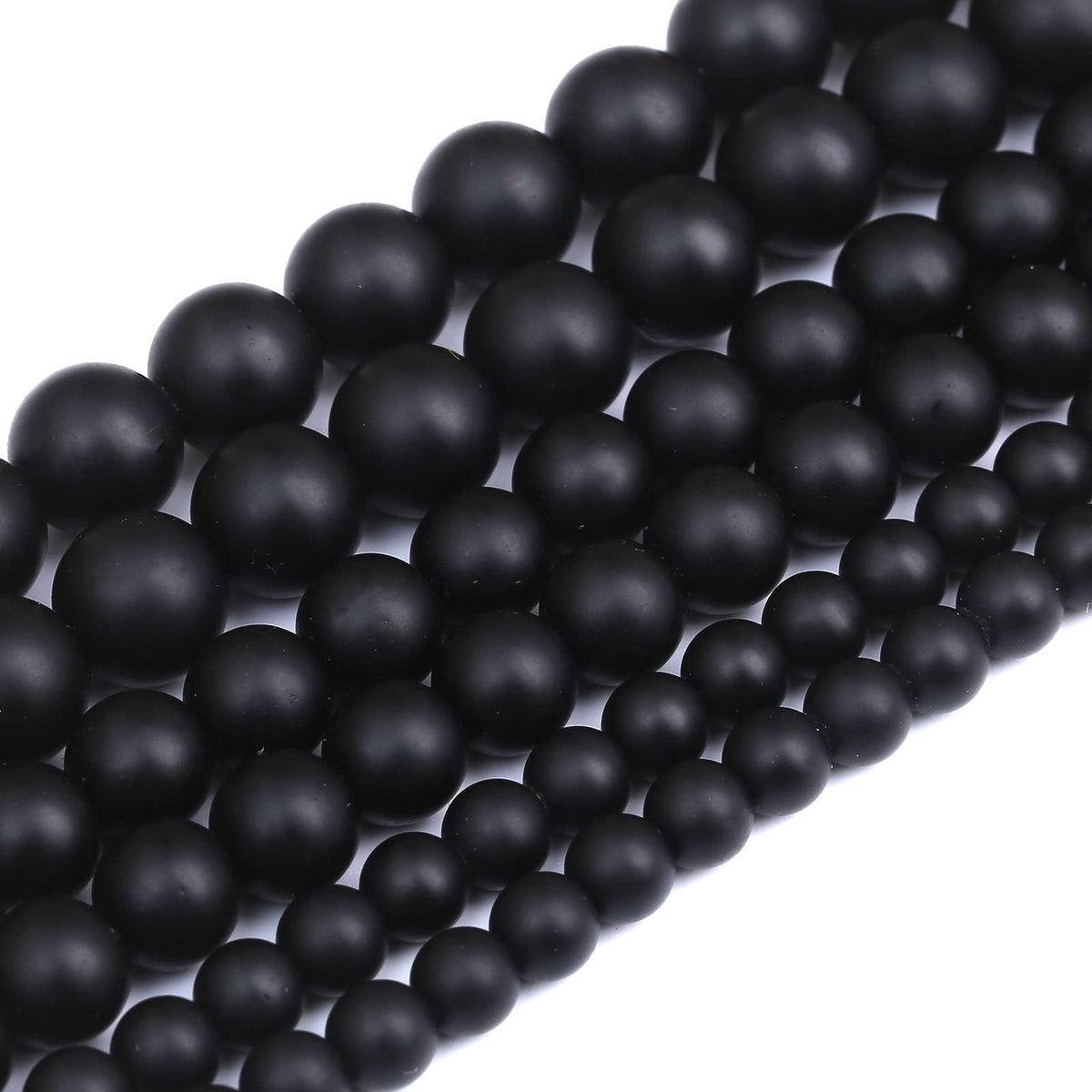 38PCS 10MM Natural Frosted Black Agate Stone Beads Round Loose Beads for Jwelry Making DIY Bracelet Necklace Accessory 15Inch