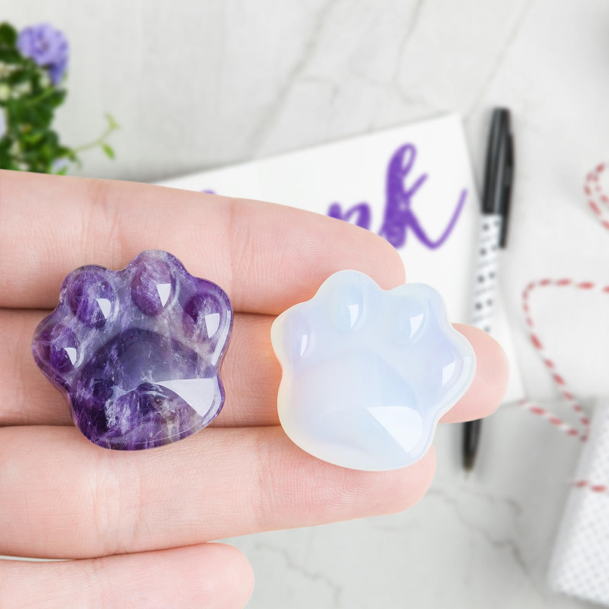 Black Obsidian Cat Crystals Healing Stones, Natural Worry Stone for Anxiety Stress Relief, Crystal Gifts for Cat Lover Women Men, Small Gift for Meditation Energy Balance Crystal Decor
