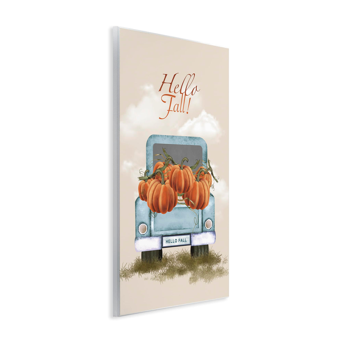 Stupell Industries 'Hello Fall Seasonal Autumn Pumpkins', Wall Plaque Art, 10 x 15 Inches, Easy to Hang and Sturdy, Made in USA, by Andrea Jasid Grassi