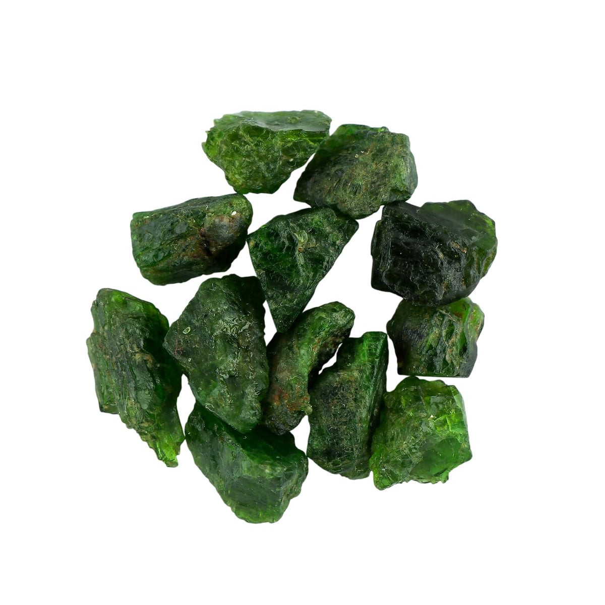 CRYSTALINES (50cts (14-16pcs) Natural Raw Green Chrome Diopside Gemstone, AAA Grade Wholesale Rough Stones, Chakra Reiki Healing Crystals, DIY Craft Supplies, Jewelry Making, Gem Collection