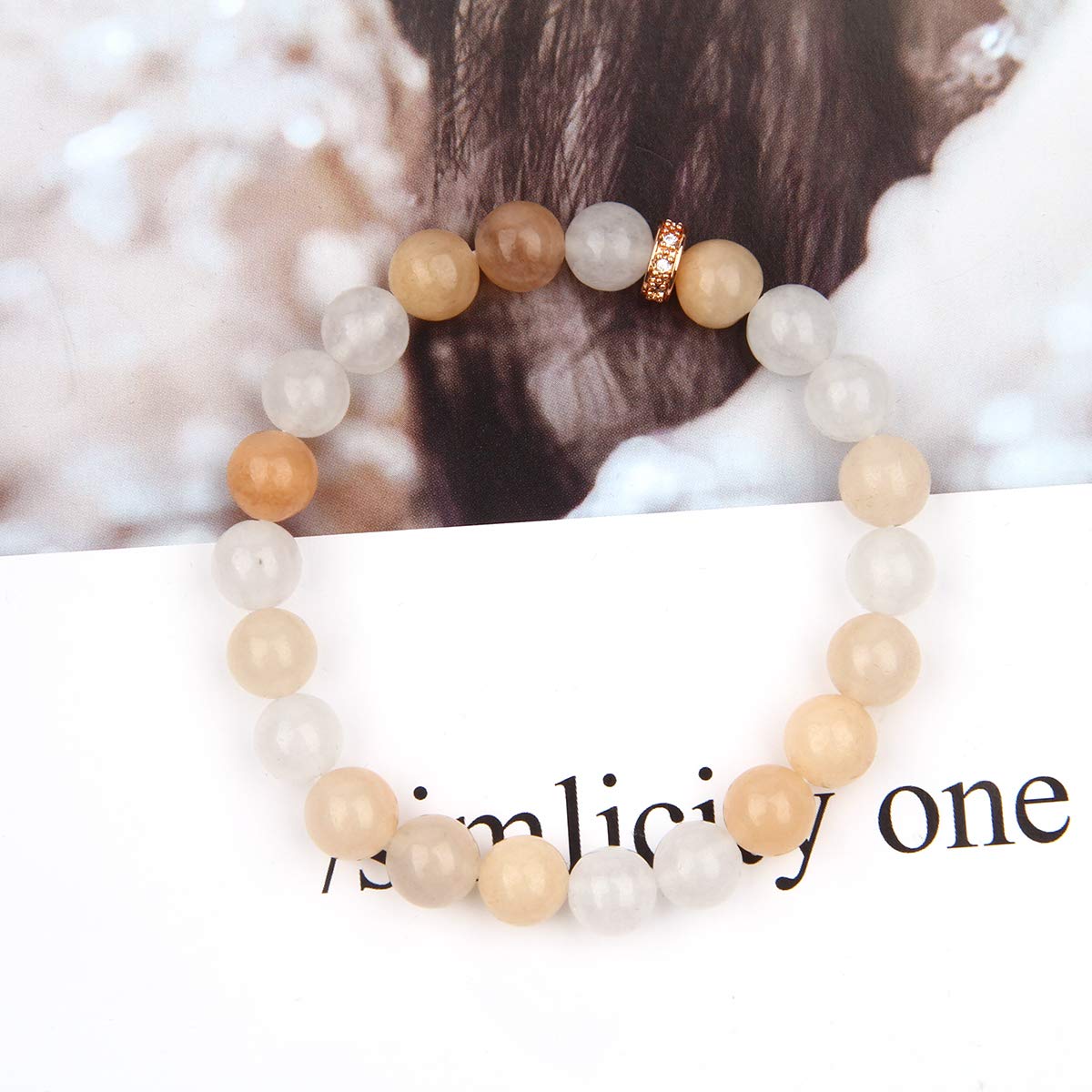 Jardme Healing Crystal Bracelets for Women, 8mm Beaded Natural Stone Stretch Chakra Bracelets Tree of Life Bracelet Jewelry Gifts for Women