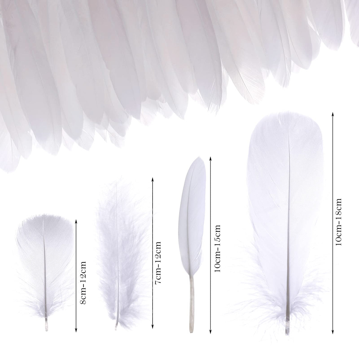 MWOOT 4 Styles Assorted Crafts Feathers (White)