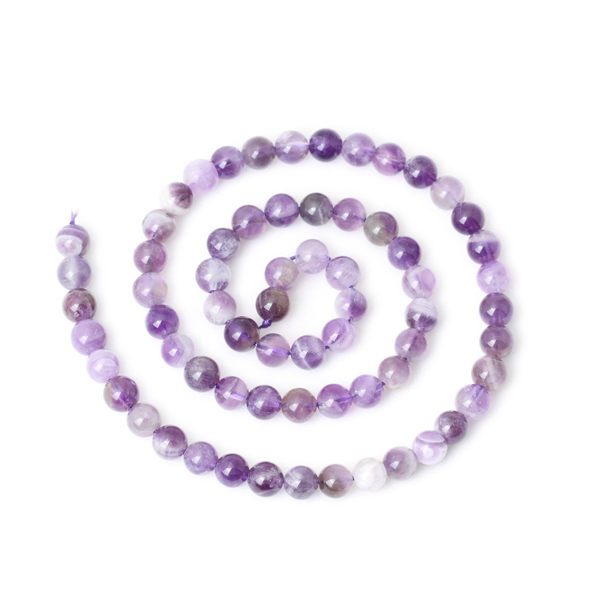 CHEAVIAN 60PCS 6mm Natural Dog Teeth Amethyst Gemstone Round Loose Beads Crystal Energy Stone Healing Power for Jewelry Making 1 Strand 15"