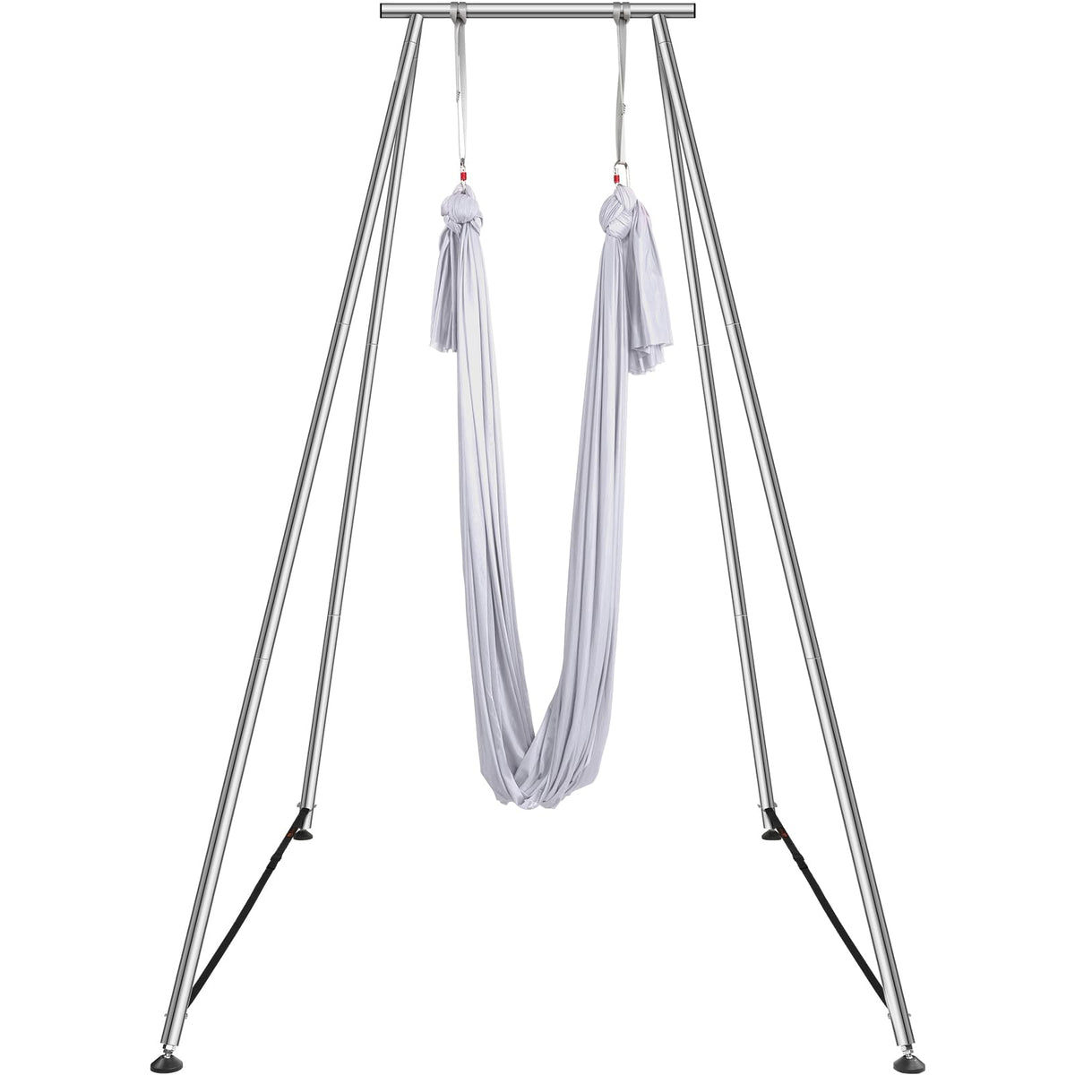 VEVOR Aerial Yoga Frame & Hammock Set, 9.67ft Yoga Swing Frame with 6.6-Yard Nylon Hammock, Heavy-Duty Premium Stand, 551.15 lbs Max Capacity Rig, for Indoor & Outdoor Aerial Fitness Training (White)