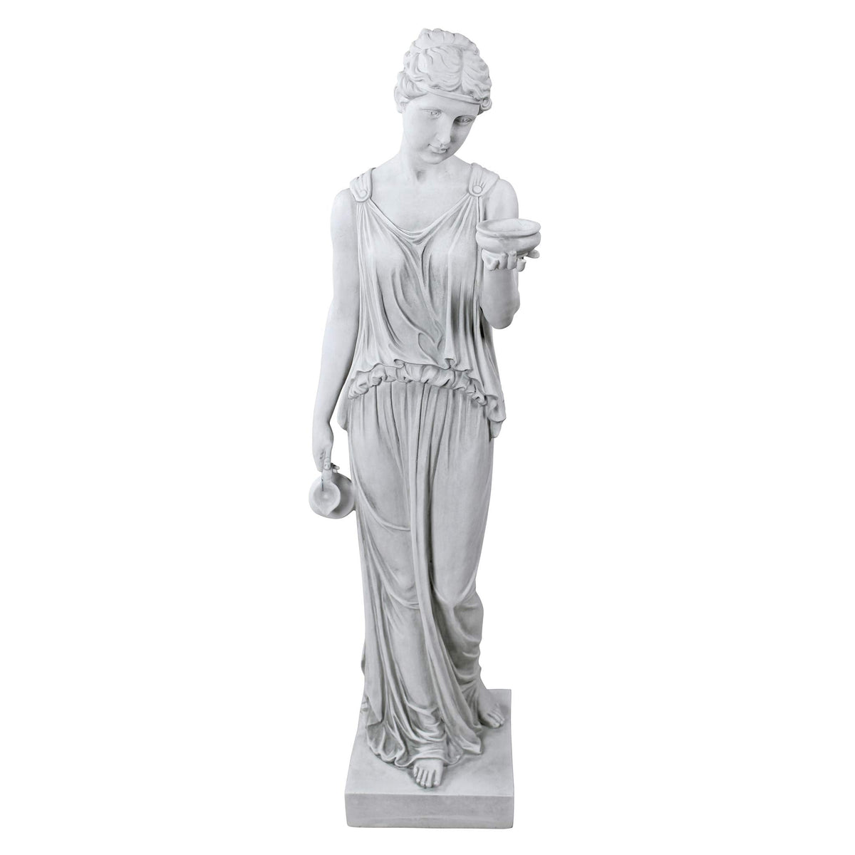 Design Toscano KY71304 Hebe Greek Woman Patron of Youth Indoor/Outdoor Garden Statue, Large Size, 10 inches Wide, 32 inches Tall, Handcast Polyresin, Antique Stone Finish