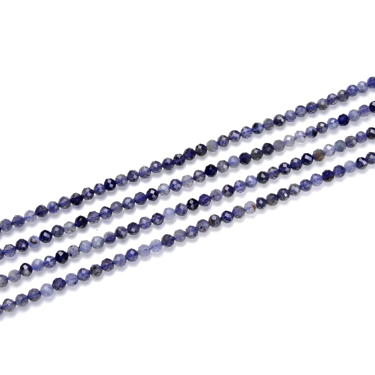 Adabele 15 Inch Natural Iolite Dichroite Healing Gemstone 3mm (0.12 Inch) Tiny Small Faceted Round Loose Beads Stone Spacer (110-120pcs) for Craft Jewelry Making GK3-20