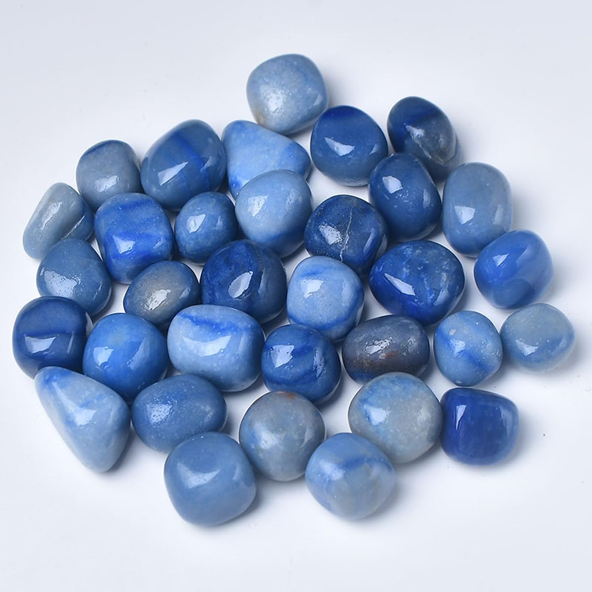 Erliway Blue Aventurine Healing Crystal Stones, 1.25-2.0" Large Reiki Healing Gemstones Natural Tumbled Polished Stones for Energy Witchcraft Therapy Meditation