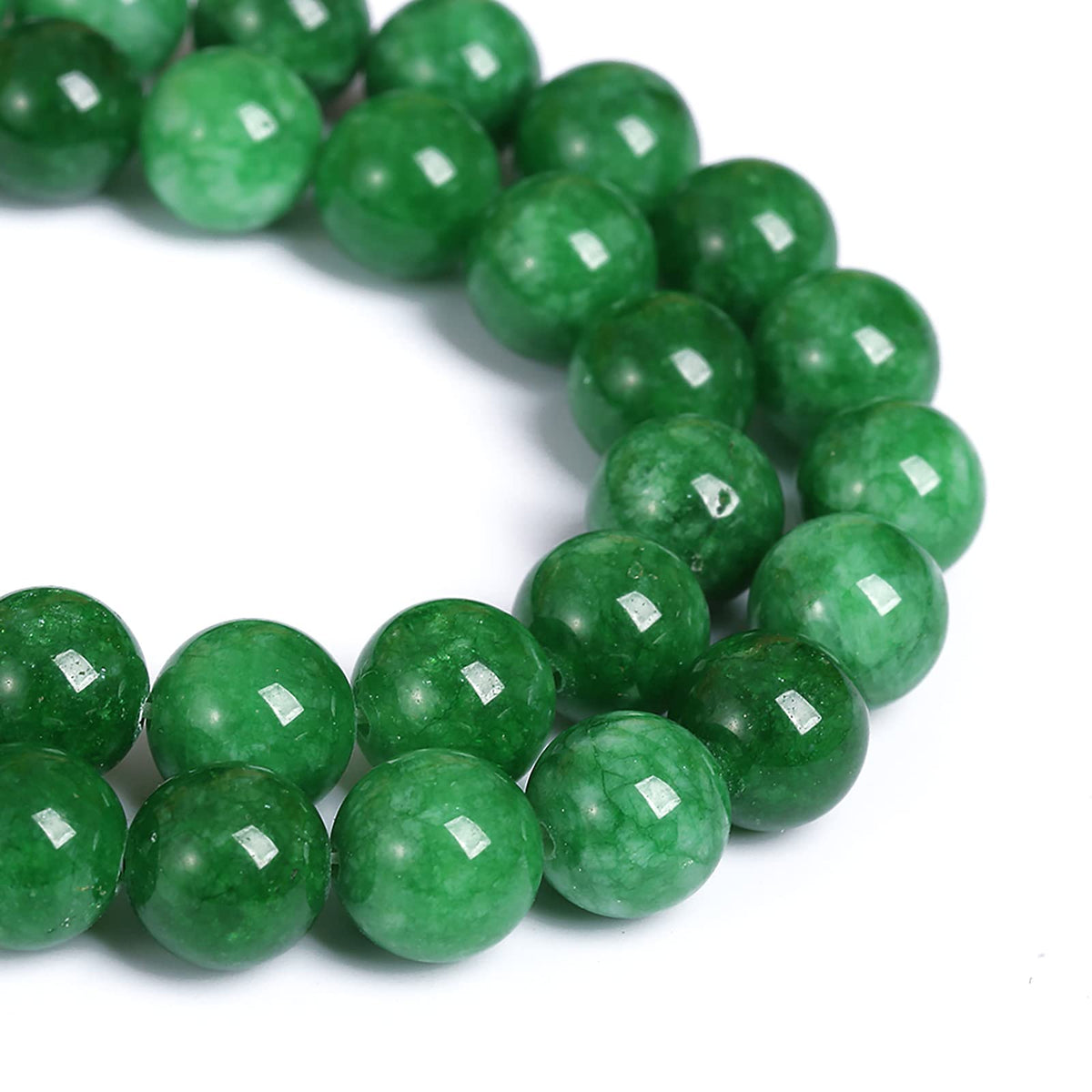 6MM 60PCS Natural Stone Green Cloudy Jade Spacer Loose Beads for Jewelry Making DIY Bracelet Necklace 1 Strand 15’’