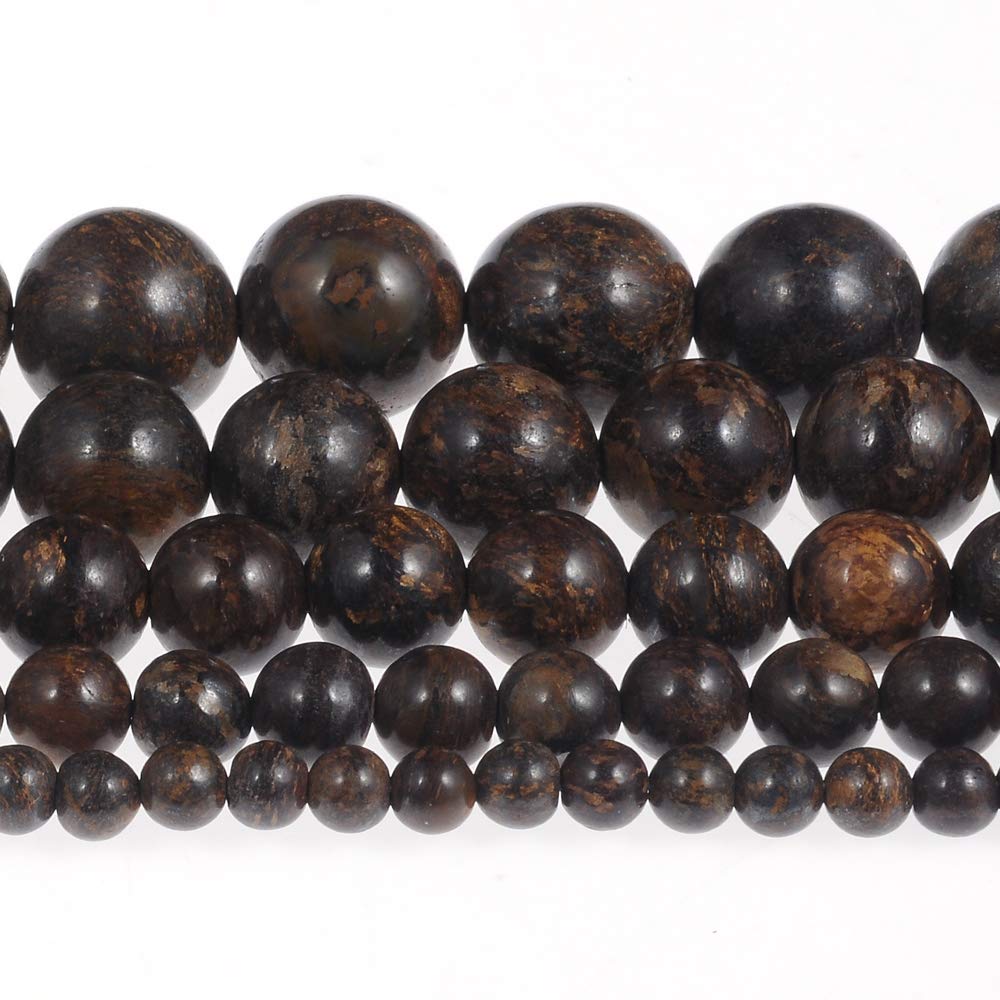 10mm Natural Bronzite Gemstone Round Loose Beads Crystal Stone Bracelet Necklace Accessories Crafts for Jewelry Making DIY,1 Strand 15"
