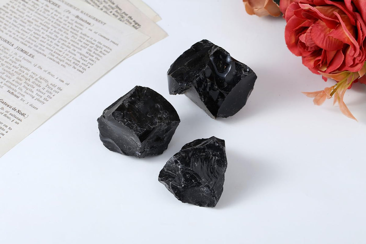 XIANNVXI Obsidian 1.8-2.2" Large Raw Crystals and Healing Stones Natural Rough Crystal Rocks for Decor Gifts Tumbling Cabbing Polishing Fountain Rocks 1PCS