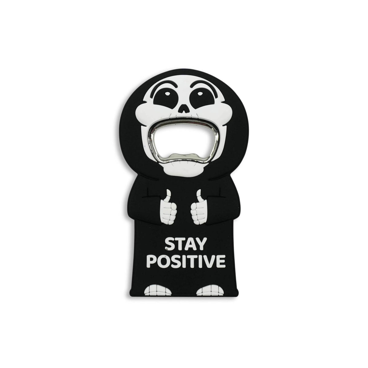 GOOFBALLS Funny Magnetic Bottle Opener – Beer Opener with Hilarious Saying – Strong Magnet for Fridge or Man Cave – Great Gag Gift for Beer Lovers, Dads, or Friends - Stay Positive