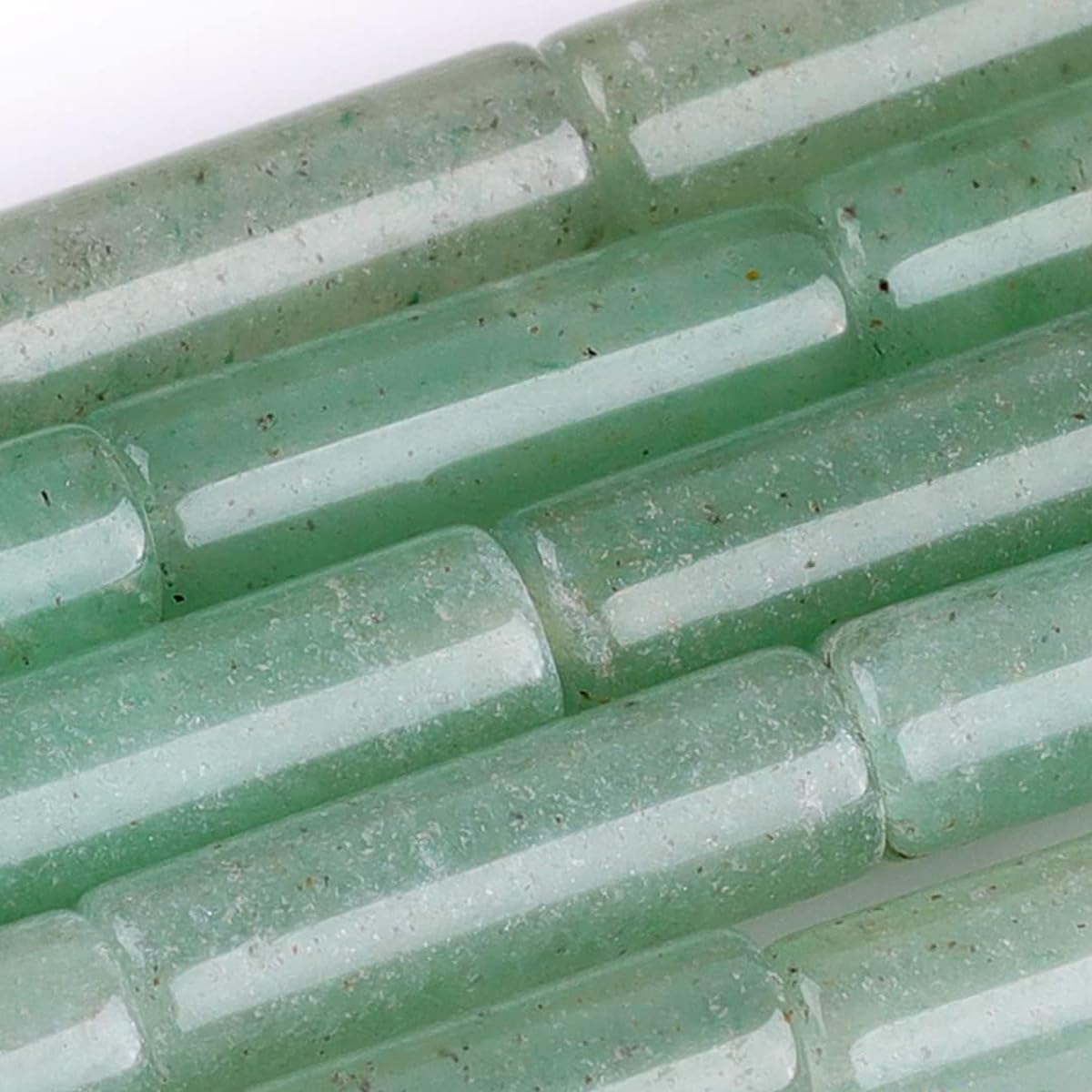 HAAMIIQII Natural Green Aventurine Tube Beads 13x4mm Column Stone Cylinder Gemstone Loose Beads for Jewelry Making Strand 15 Inch (28-29pcs)