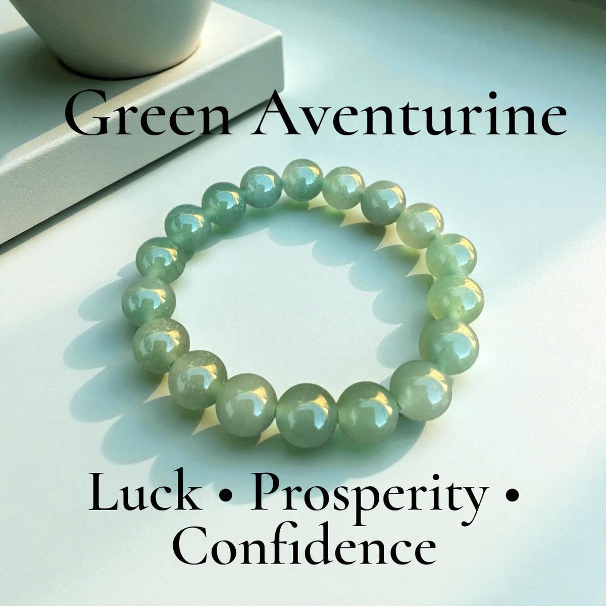 10mm Green Aventurine Gemstone Bracelet – Luck • Prosperity • Confidence