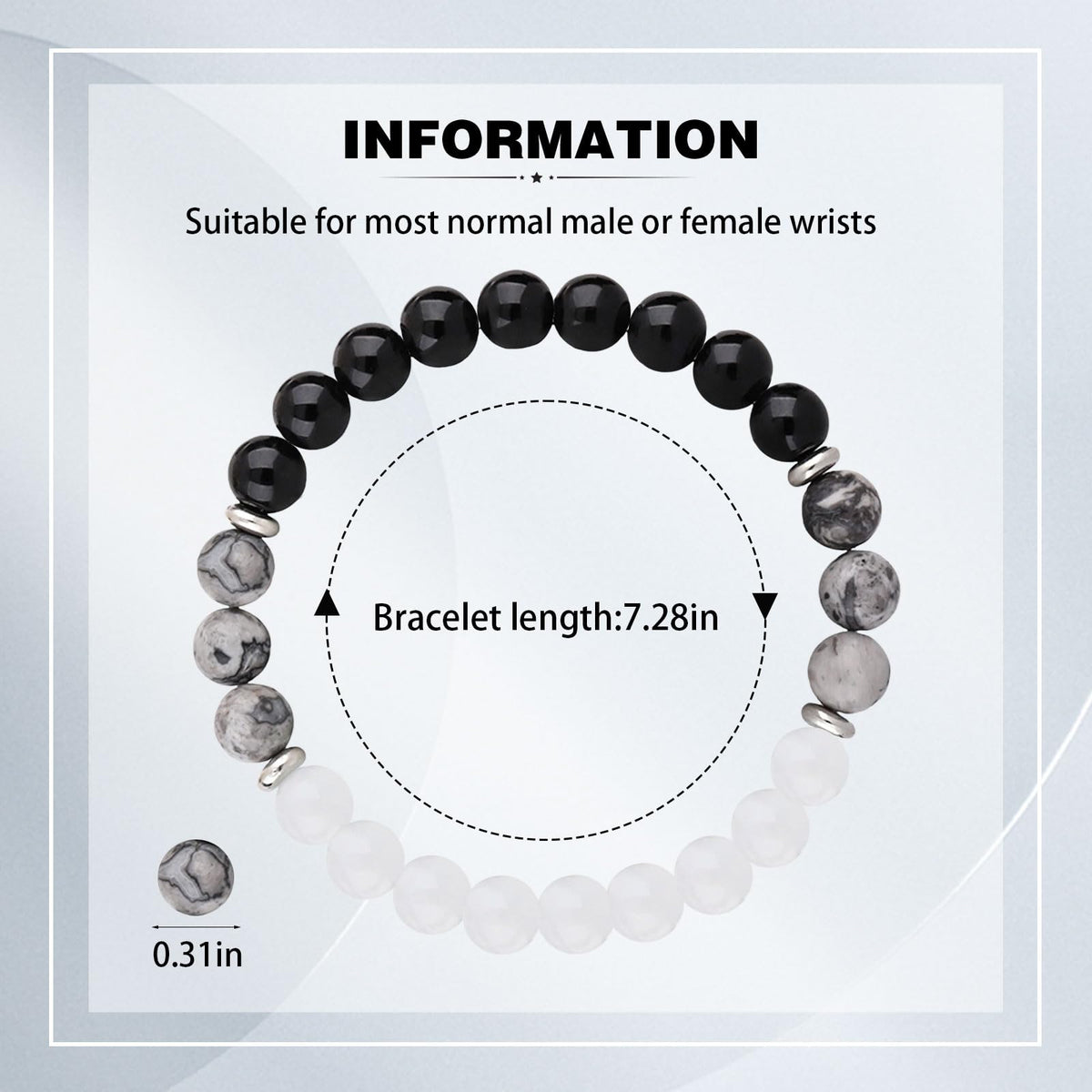 Lucky And Protection Bracelet,8mm Healing Crystal Bracelet,Stress Relief Anxiety Yoga Bracelet Brings Lucky Charm Presents