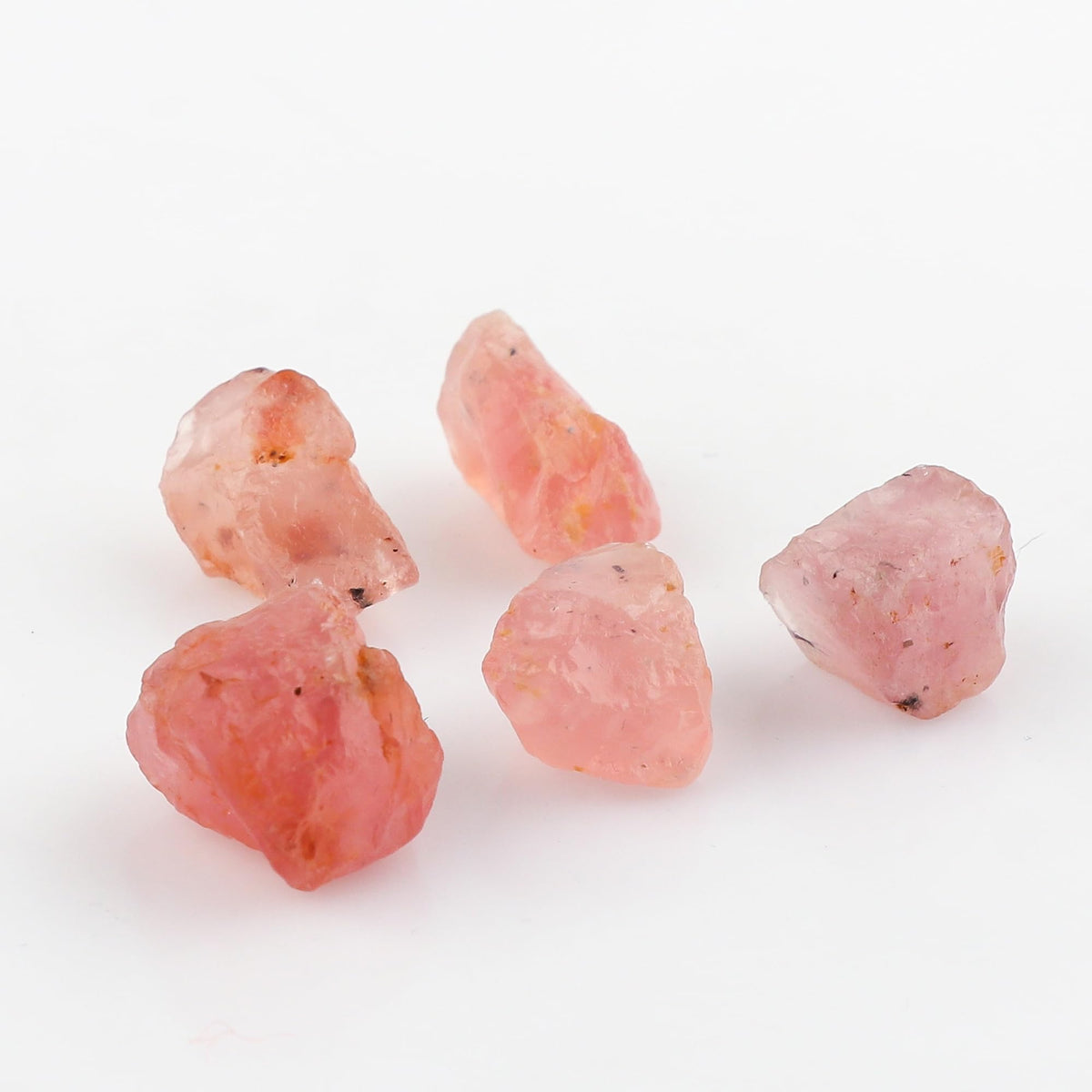 CRYSTALIS 5pcs Natural Big Pink Chrysolite Loose Gemstone Wholesale Bulk Rough Jewelry Making Supply, Chakra & Healing Raw Stones, Wire Wrapping, DIY, Gem Collection [12-16mm]