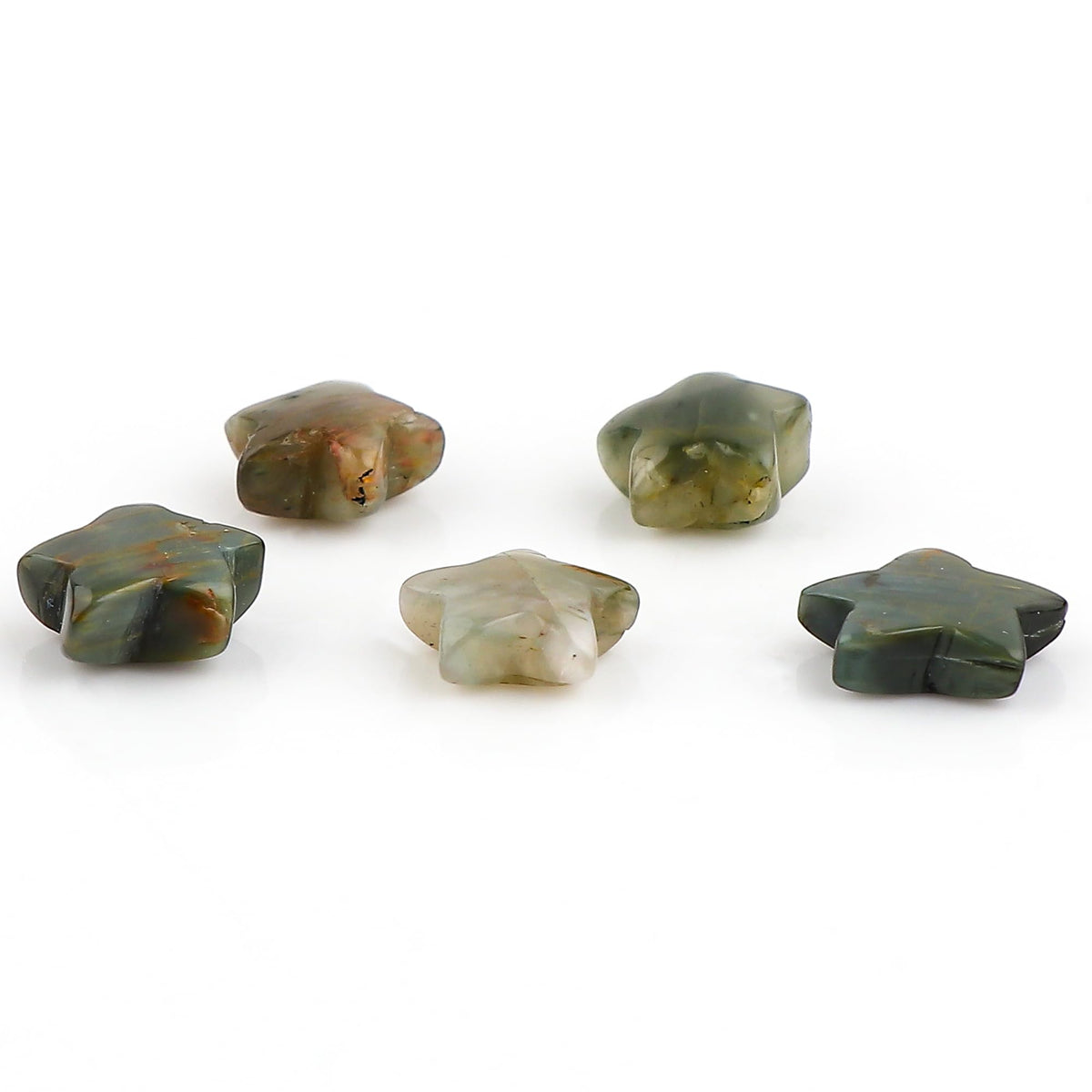 CRYSTALINES 5pcs, Wholesale Natural Grey Moonstone Gemstones, Bulk Star Shape Stones, Assorted Loose Supply, DIY Craft-Jewelry Making, Chakra Healing Crystals, Gem Collection, 8-12mm
