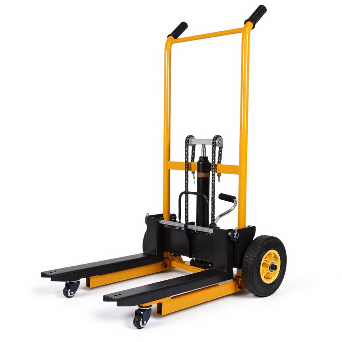 Mini Forklift Foldable Transport Lifting Cart with Swivel Wheels Portable Pallet Jack Table Cart Wear Resist for Household Warehouse Factory
