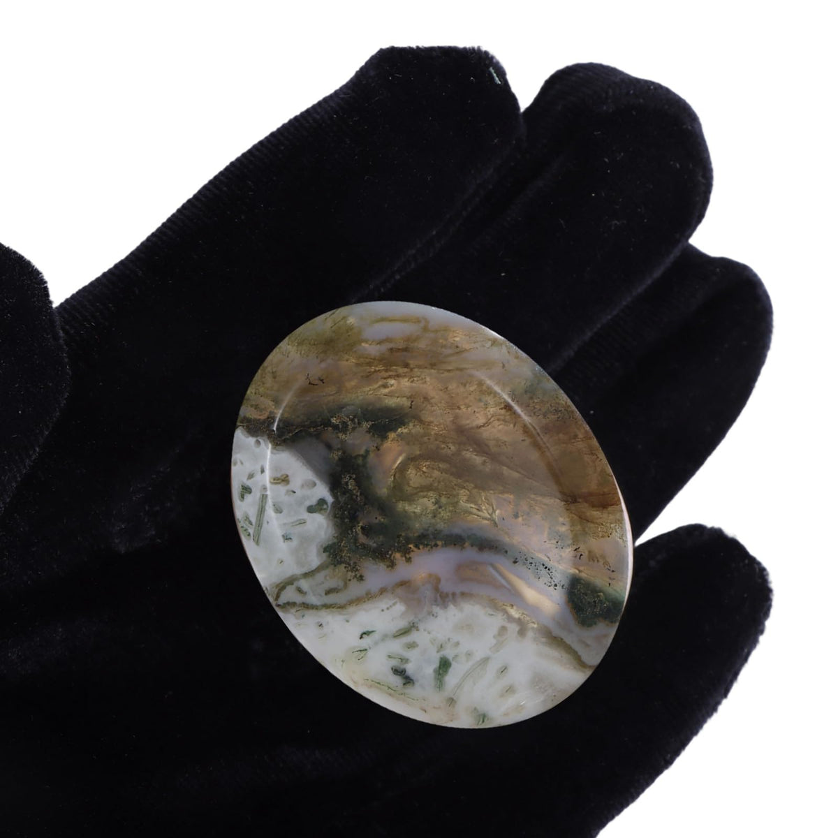 Chakra Worry Stones for Anxiety Crystal Thumb Palm Stone Handcarved Polished Oval Gemstone Chakra Decor Thoughtful Gifts 2PCS (Moss Agate)
