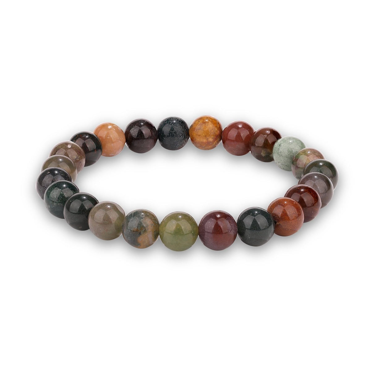 Crystal Vibe Stability Bracelet – Indian Agate Bracelet for Strength, Calm & Balance – Natural 8mm Gemstone Beads Bracelet for Men Women