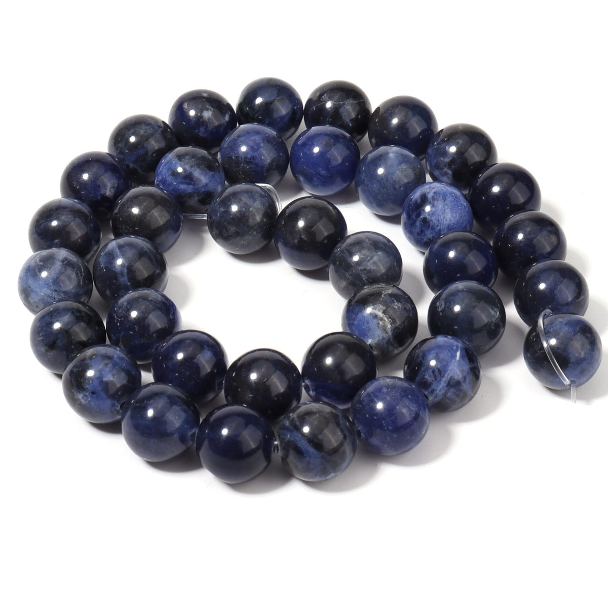35pcs 10mm Natural Stone Beads Blue Sodalite Beads Energy Crystal Healing Power Gemstone for Jewelry Making, DIY Bracelet Necklace