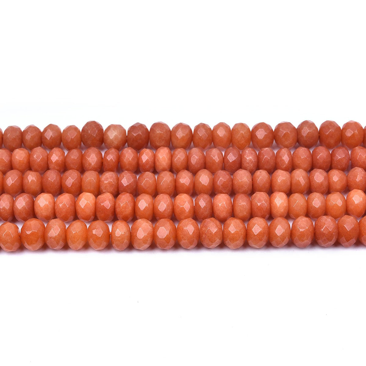 HAAMIIQII 6x9mm Orange Jade Faceted Rondelle Stone Spacer Beads, Abacus Disk Loose Gemstone Beads for Jewelry Making, DIY Bracelet, Necklace, Healing Crystal 15 Inch (57pcs)