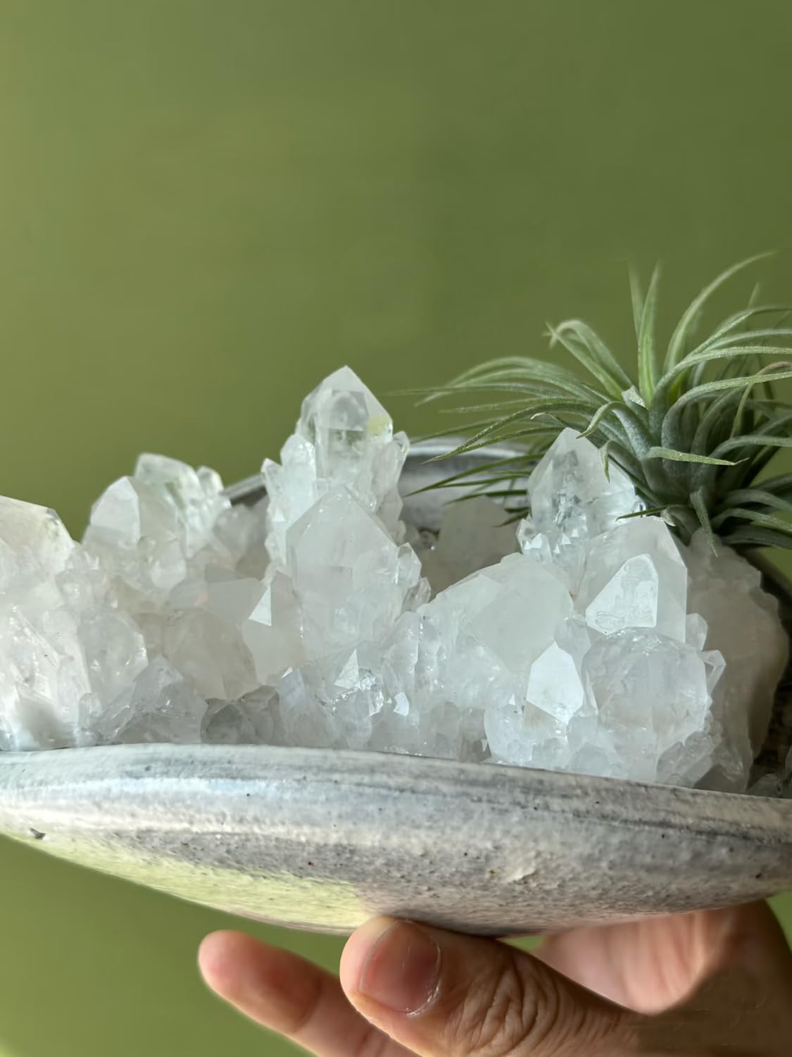 Erliway 1 Pcs Natural Clear Quartz Crystal Cluster, Clear Pineapple Quartz Cluster Healing Crystal, Raw April Birthstone Crystals for Birthday Gift Reiki Healing and Home Decoration (0.11-0.15 lb)