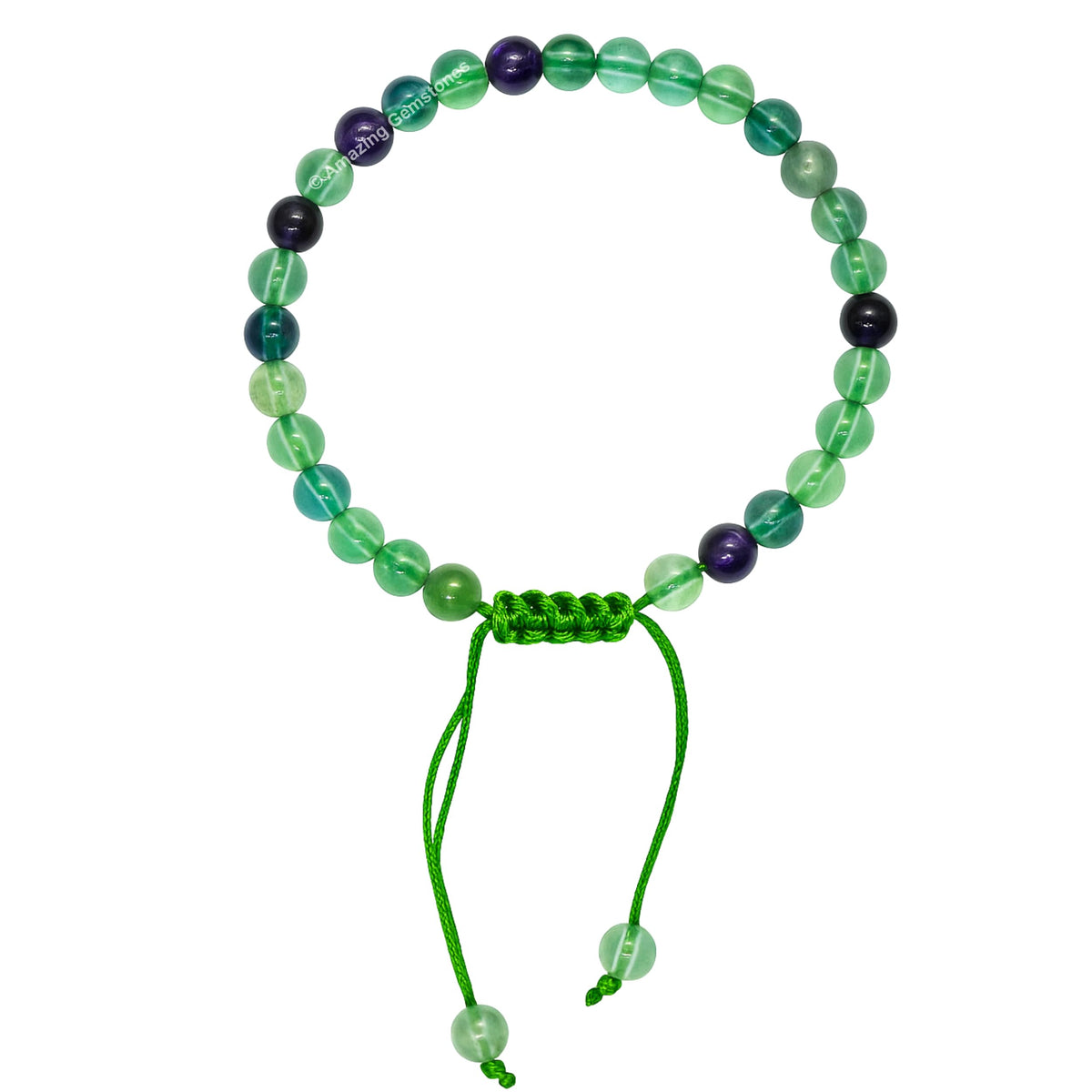 Amazing Gemstone Fluorite Bracelet, Gifts For Men & Women - Protection Healing Crystal Bracelet - 6mm Gemstone Beaded Adjustable Bracelet, Pulseras Para Hombres Mujer Stocking Stuffers