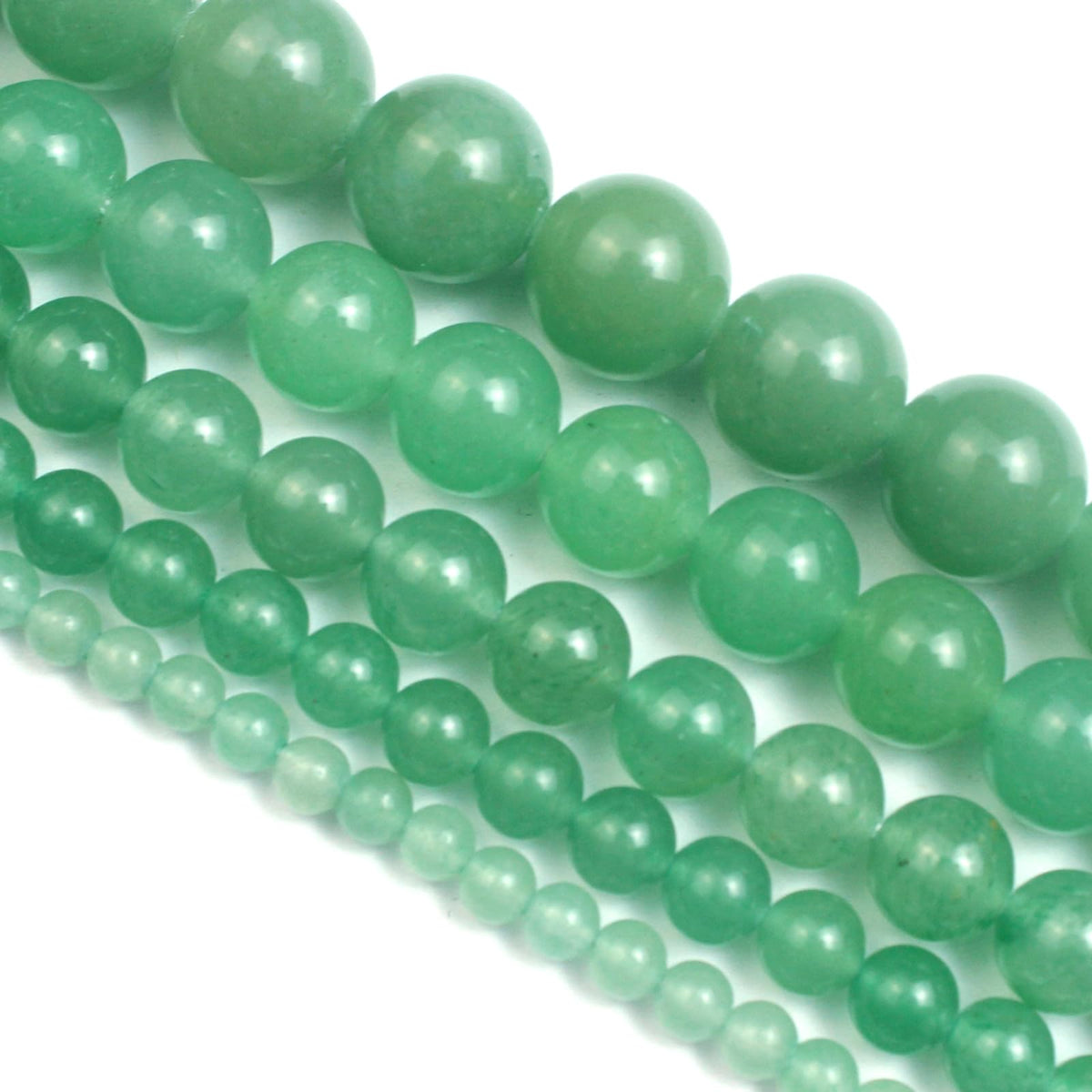 Cynbpm Natural Stone for Jewelry Making Gemstone Green Round Loose Beads Aventurina Verde Piedra Real Jade Crystal for Bracelets Necklace 6mm