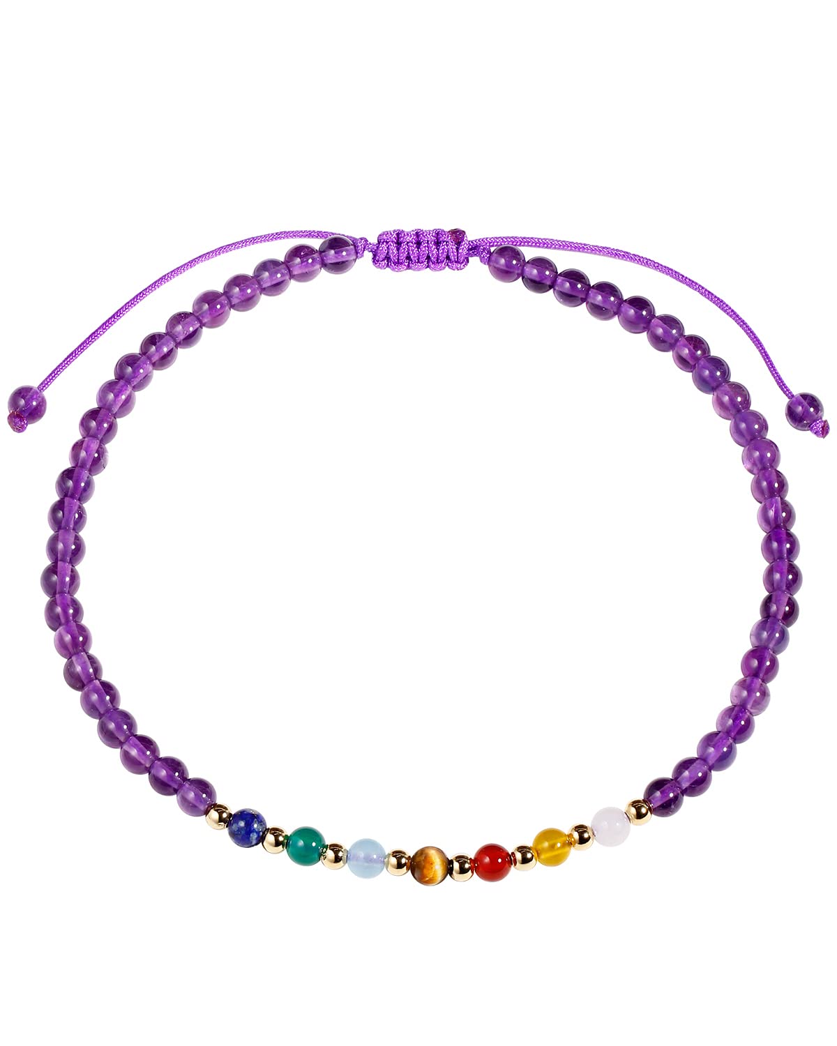 Jewever 7 Chakra Ankle Bracelets for Women Beach Foot Healing Crystals Lava Rock Essential Oils Diffuser Worry Stone Energy Balancing Meditation Yoga gifts (Amethyst)