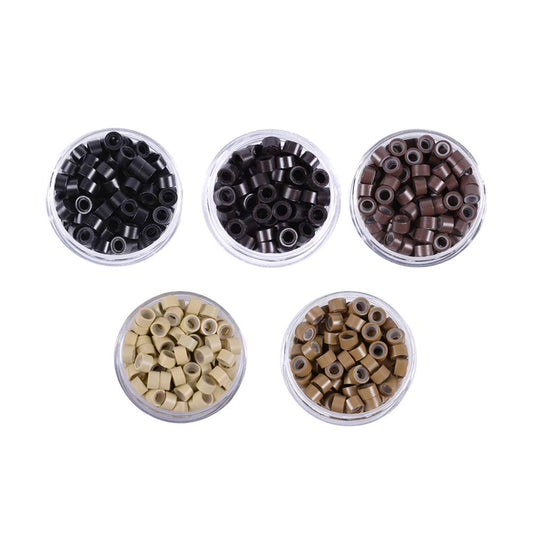 2500 Pcs/lot Silicone Lined Micro Links Ring Beads Hair Feather Extensions 5.0X3.0X3.0mm Hair Beads