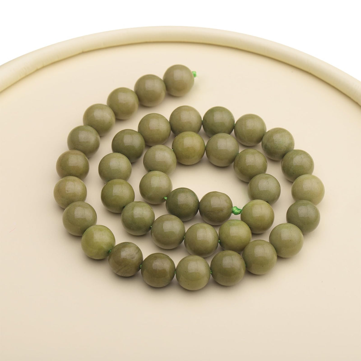 35pcs 10mm Natural Gemstone Beads for Jewelry Making Supplies,Avocado Jade Healing Crystal Polished Round Loose Stone Beads for Bracelet Necklace 15 Inch