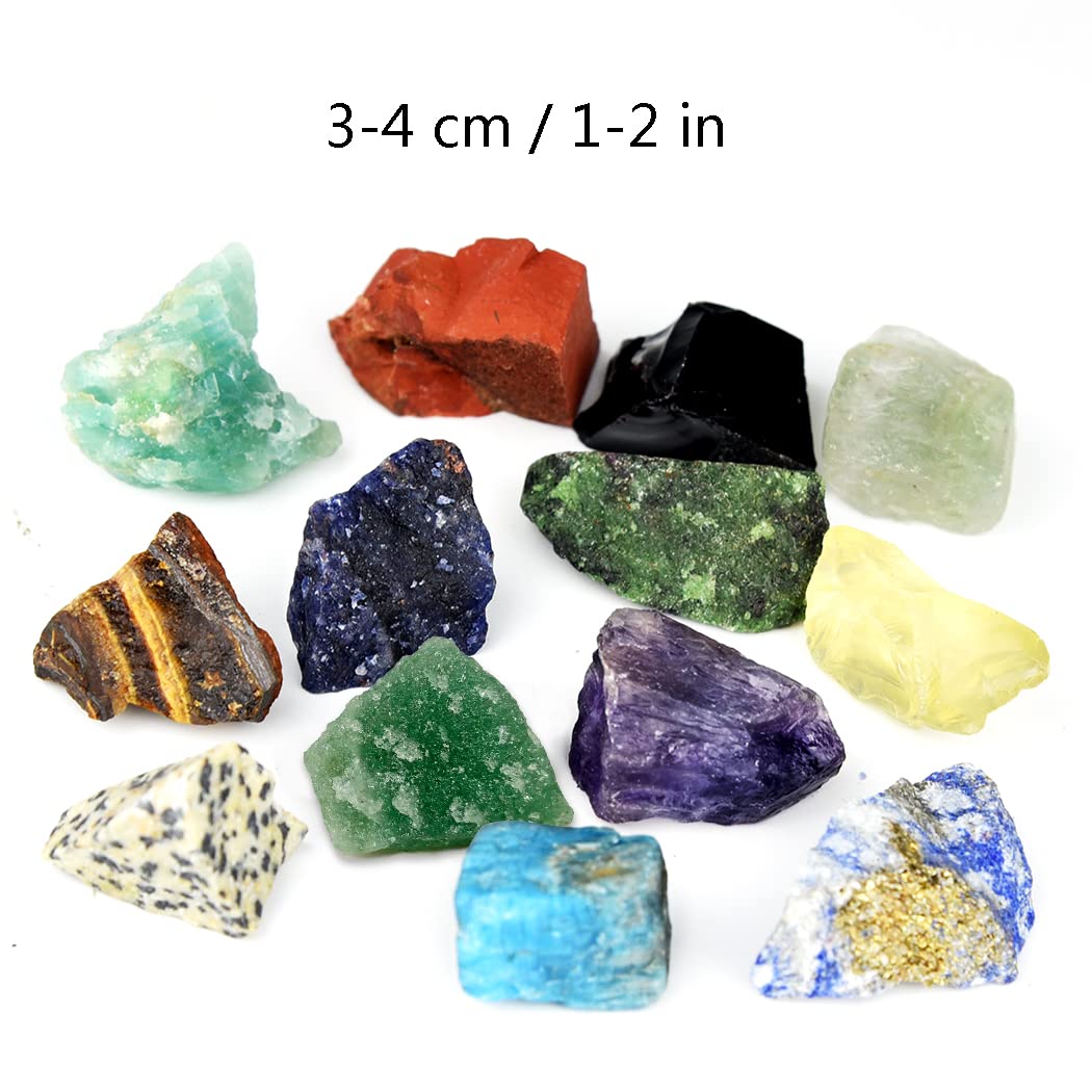 Marrywindix 15 Chakra Stone Tumbled Crystal Natural Rough Raw Healing Stone Set for Yoga, Meditation, Reiki, Healing and Energy Work