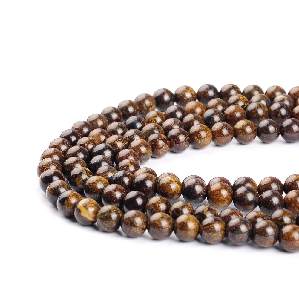 10mm Natural Bronzite Gemstone Round Loose Beads Crystal Stone Bracelet Necklace Accessories Crafts for Jewelry Making DIY,1 Strand 15"