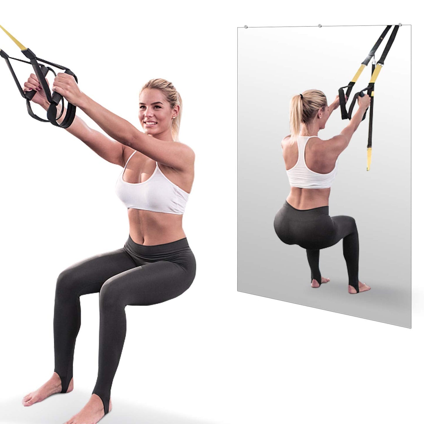 Hans Wall-Mounted Activity Mirror for Gymnastics,Fitness(48"X32") (3)