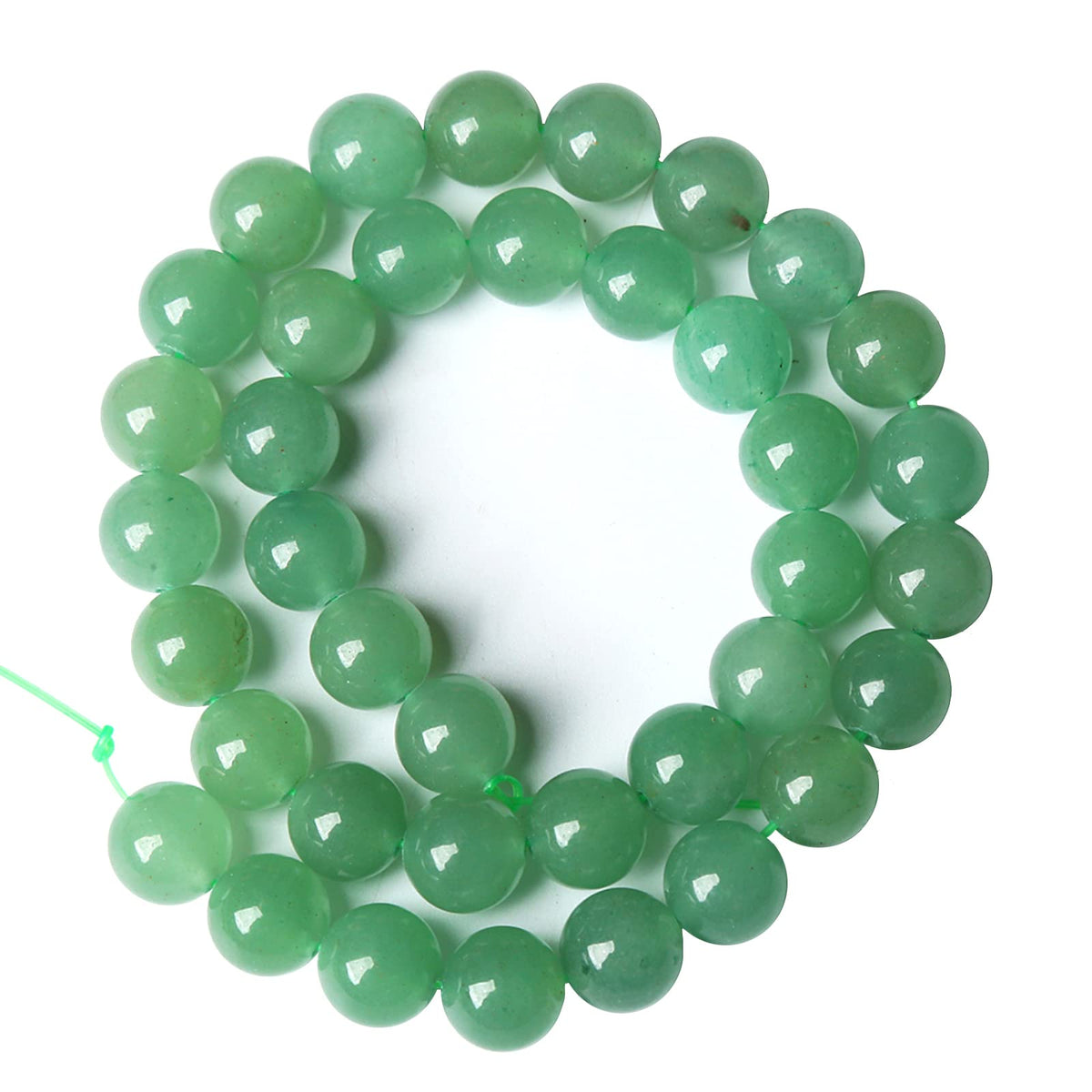 12MM 32PCS Natural Stone Green Aventurine Gemstone Loose Beads for Jewelry Making DIY Bracelet 1 Strand
