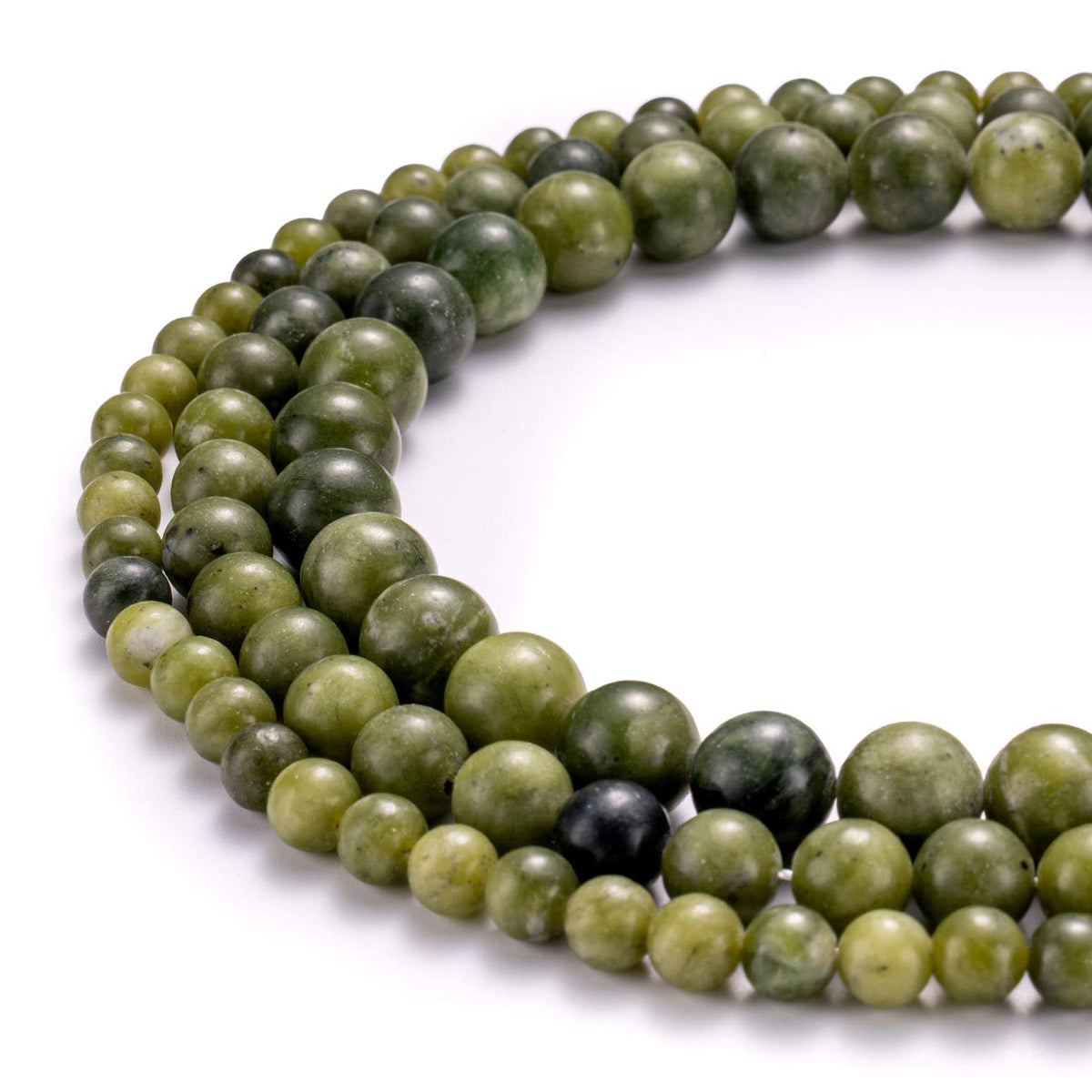 BEADIA Taiwan Green Jade Natural Stone Round Loose Semi Gemstone Beads for Jewelry Making 10MM 38PCS