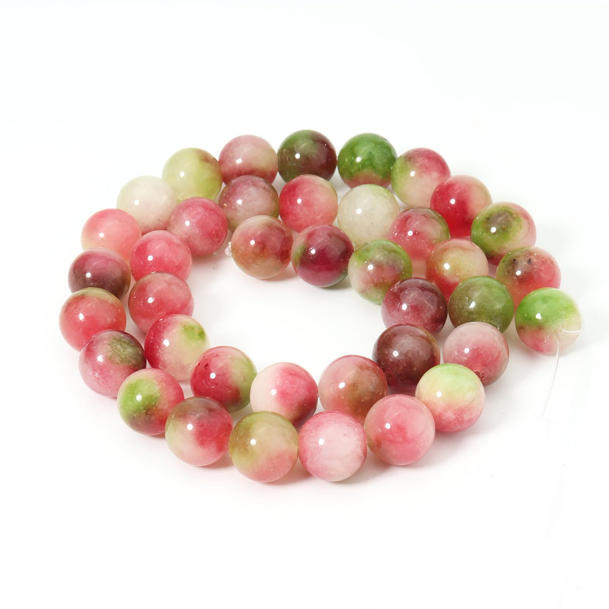 Siomia 45pcs 8mm Natural Watermelon Tourmaline Gemstone Beads Energy Healing Crystal Round Loose Stone Beads for Jewelry Making, DIY Bracelets Necklaces