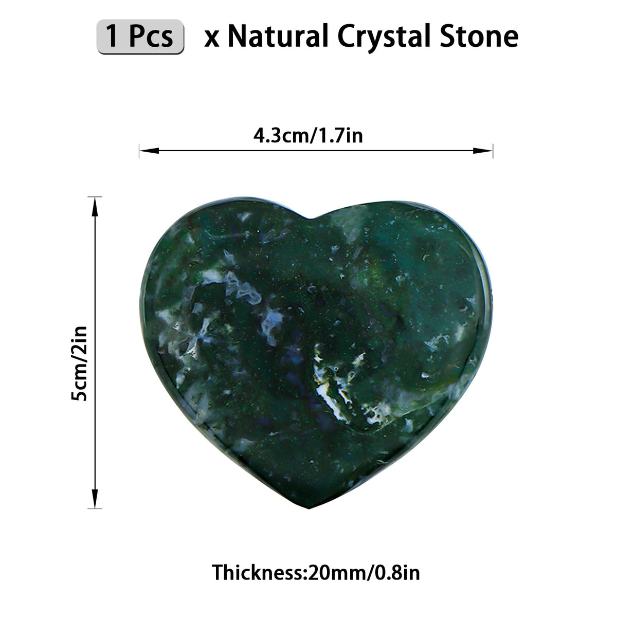 LEADGEM Ocean Jasper Crystal Heart Worry Stone for Anxiety Healing Crystals Heart Shaped Rock Stone for Valentines Day Wedding Decor