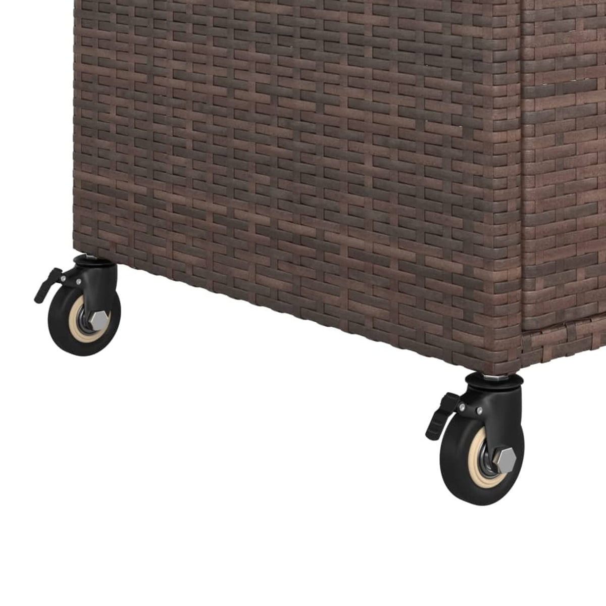 Gecheer Bar Cart with Drawer Brown 39.4"x17.7"x38.2" Poly Rattan 1103206A