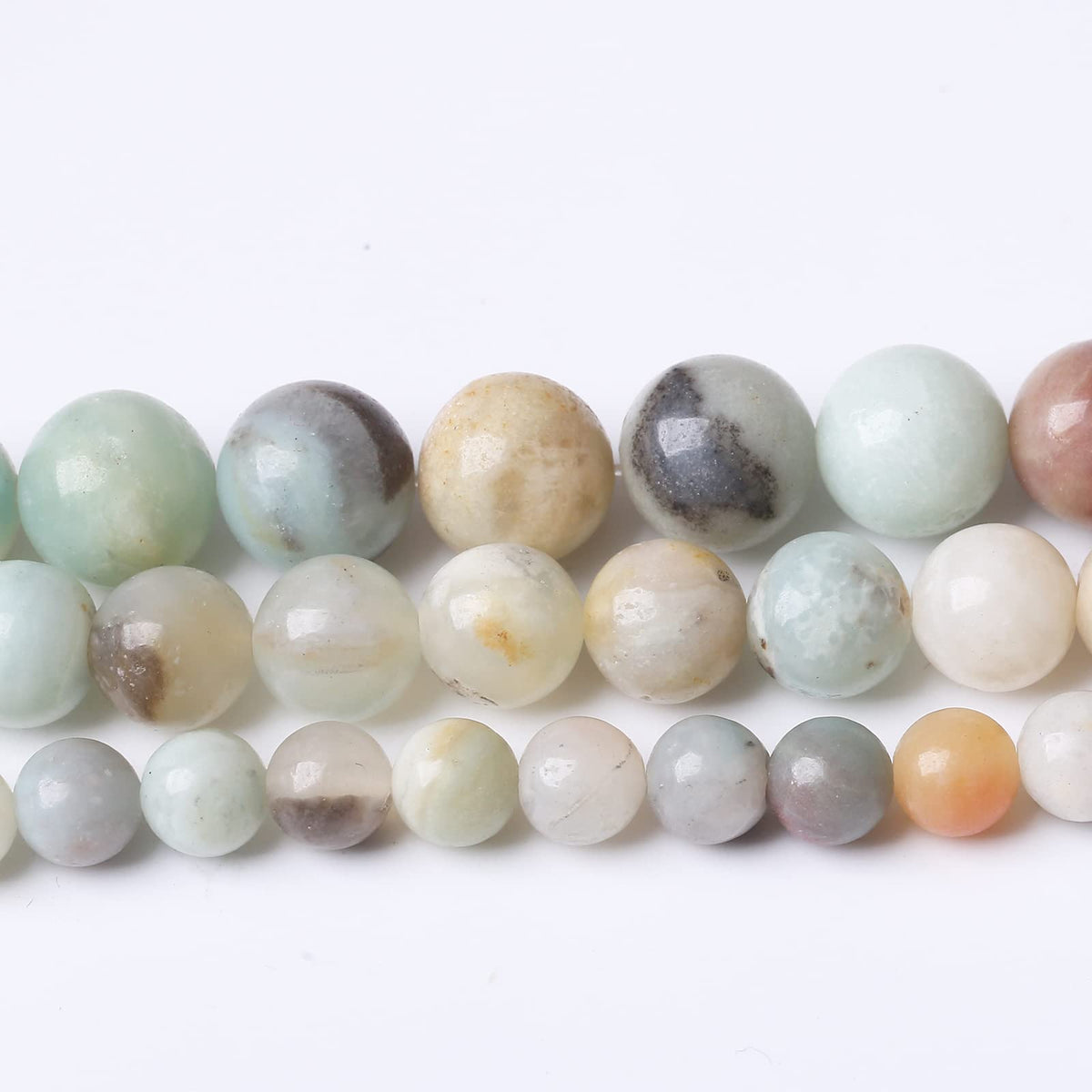 45PCS 8MM Natural Amazonite Beads Round Loose Stone Beads for Jewelry Making DIY Energy Stone Healing Power Bracelet 15"