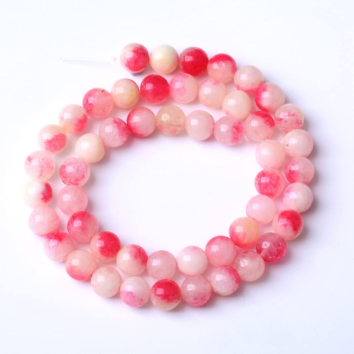 90PCS 8MM Pink Tourmaline Jade 2 Strands Stone Beads for Jewelry Making DIY Bracelet Necklace
