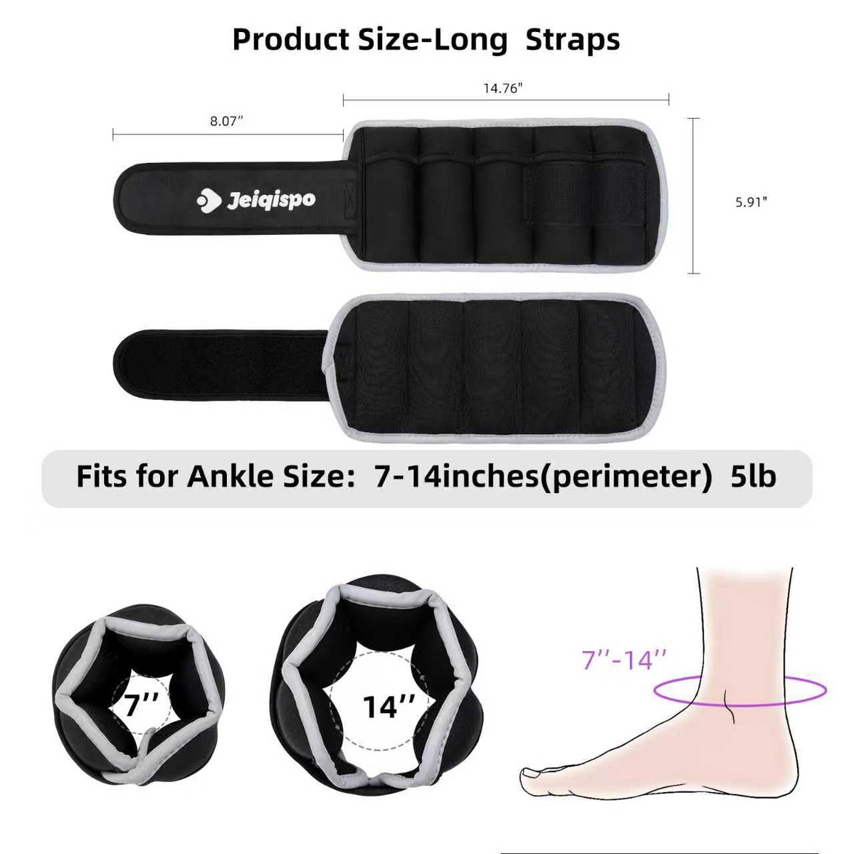 Adjustable Ankle Weights 1 Pair 2/4/6/8/10 LBS Wrist Leg Arm Weights for Women Men Kids,Strength Training with Removable Weight for Fitness Gym Workout Running Walking