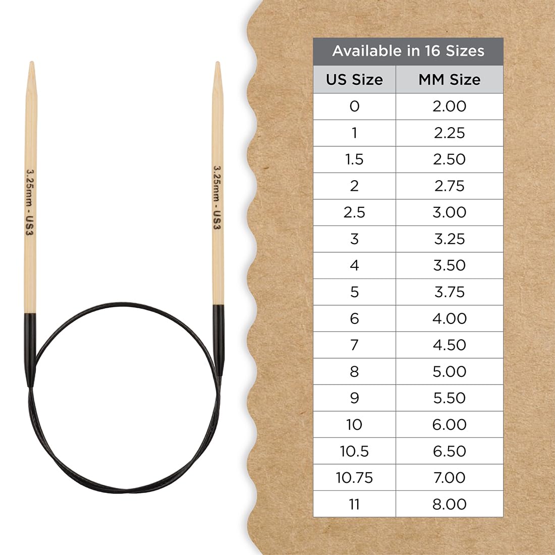 Knitter’s Pride Bamboo Luxe Fixed Circular Needles 40"" (100cm) – US Size 3 (3.25mm)