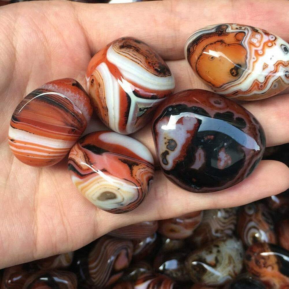 0.5 Pound Healing Stones Banded Lace Agate Worry Crystal Irregular Reiki Palm Stone tumbing Pattern River Jasper Madagascar Collection Gifts Decor